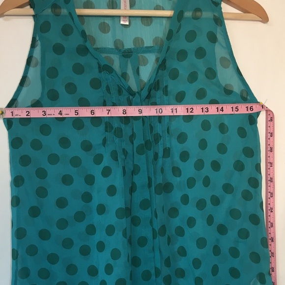 Xhilaration Sheer Teal Blouse - Picture 7 of 9